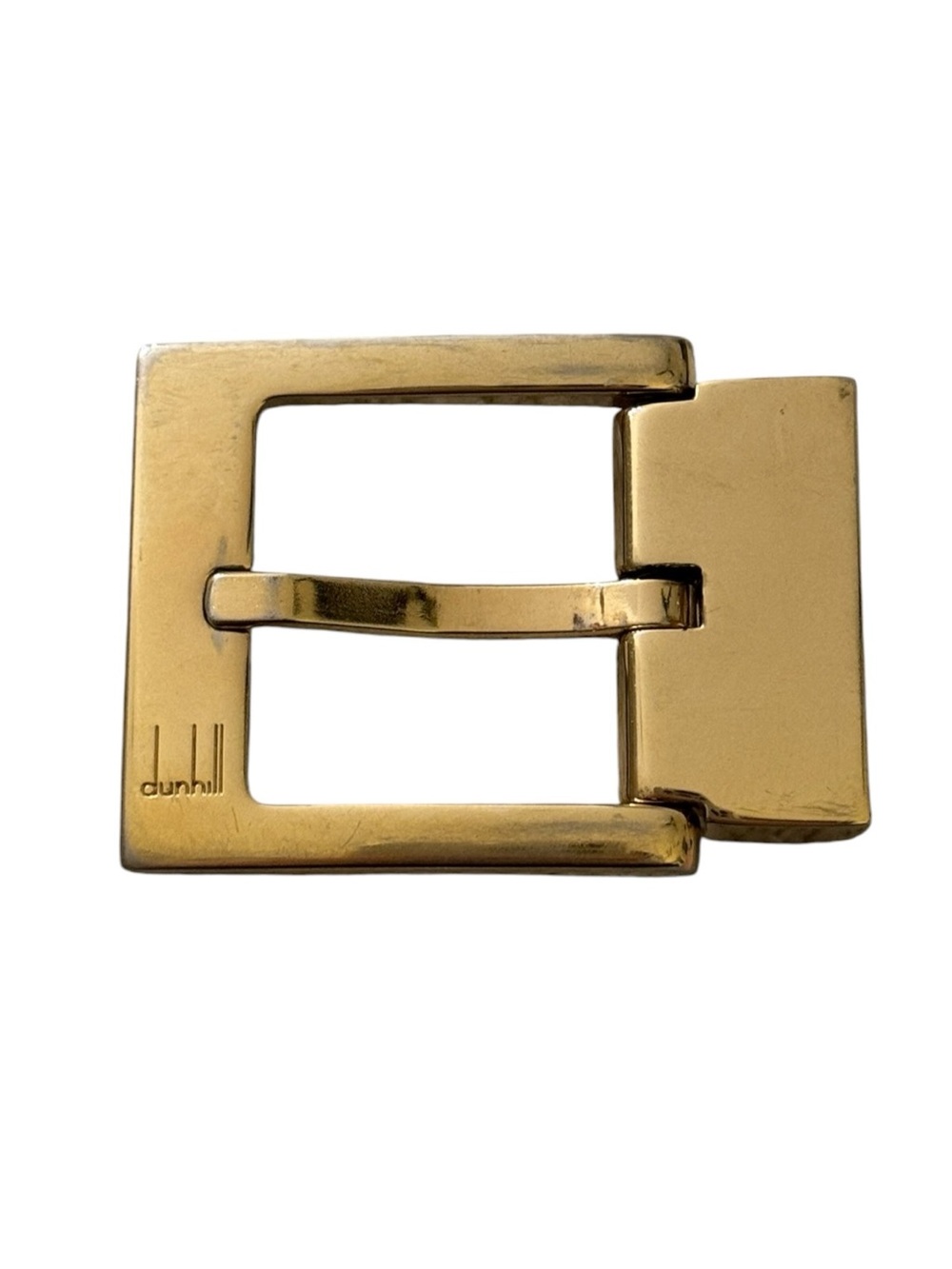Vintage Dunhill London Gold-toned Solid Brass Square Belt Buckle Made in Italy